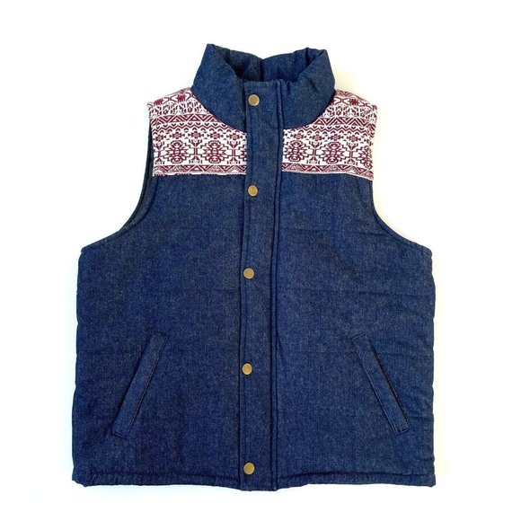 E2 Clothing Women's Boho Aztec Denim Vest Size Medium NWT Casual Modern Cozy - Picture 12 of 16